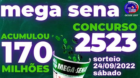 mega-sena 2523  Web Com prêmio de R 170 milhões resultado da Mega-Sena 2523 sai às 20h deste sábado